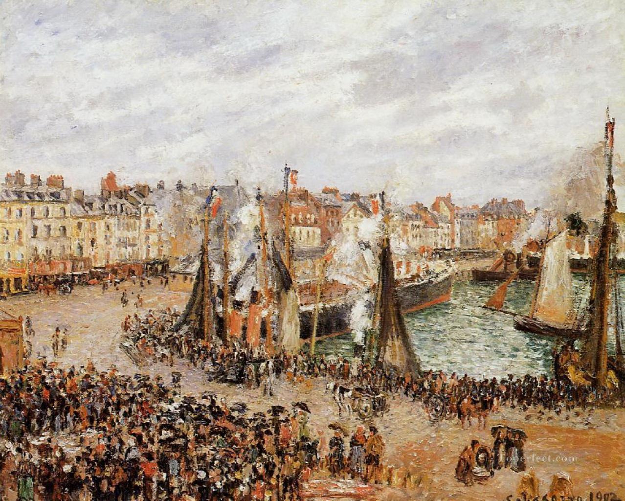 the fishmarket dieppe grey weather morning 1902 Camille Pissarro Oil Paintings